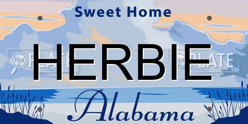 HERBIE Alabama License Plate