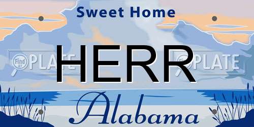 HERR Alabama License Plate