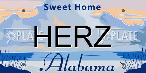HERZ Alabama License Plate