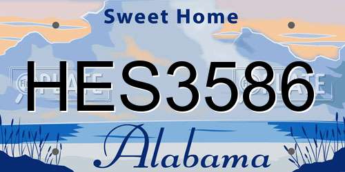 HES3586 Alabama License Plate