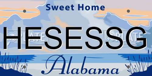 HESESSG Alabama License Plate