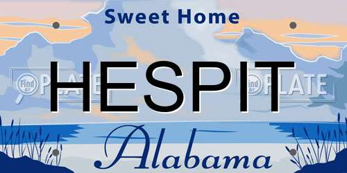 HESPIT Alabama License Plate