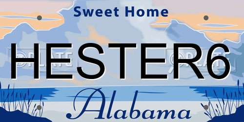 HESTER6 Alabama License Plate