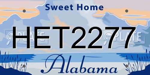 HET2277 Alabama License Plate