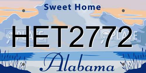 HET2772 Alabama License Plate
