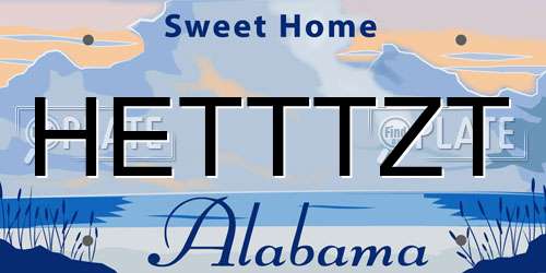 HETTTZT Alabama License Plate