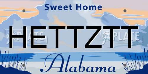 HETTZTT Alabama License Plate
