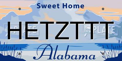 HETZTTT Alabama License Plate
