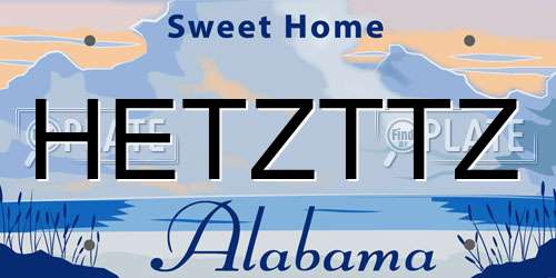 HETZTTZ Alabama License Plate
