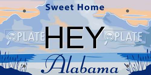 HEY Alabama License Plate