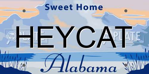 HEYCAT Alabama License Plate