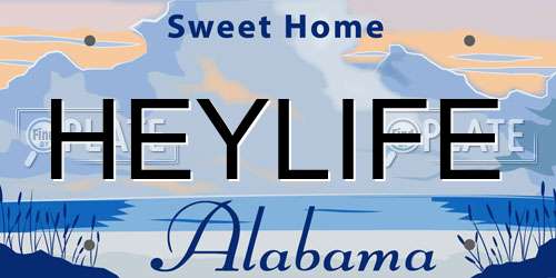 HEYLIFE Alabama License Plate