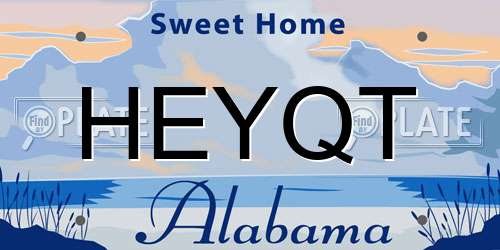 HEYQT Alabama License Plate