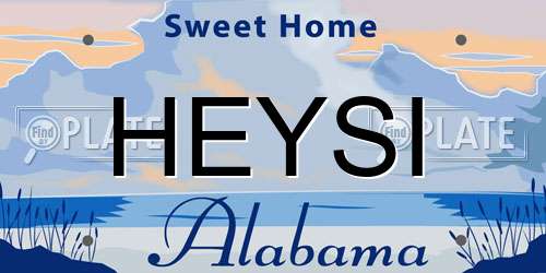 HEYSI Alabama License Plate
