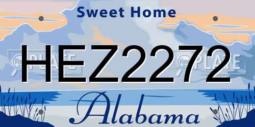 HEZ2272 Alabama License Plate