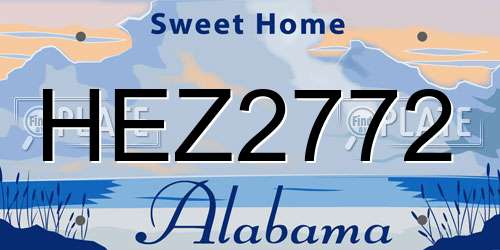 HEZ2772 Alabama License Plate
