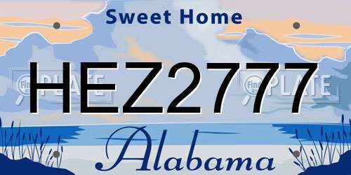 HEZ2777 Alabama License Plate