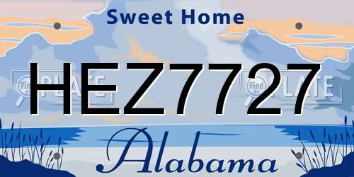 HEZ7727 Alabama License Plate