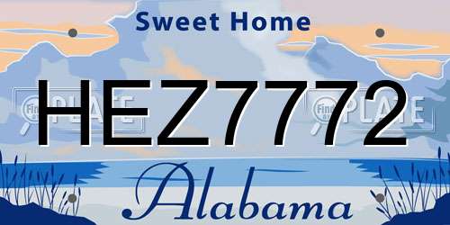 HEZ7772 Alabama License Plate