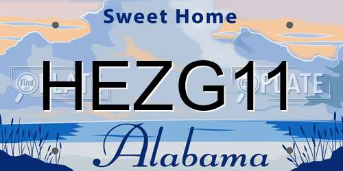 HEZG11 Alabama License Plate