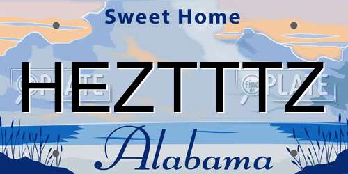 HEZTTTZ Alabama License Plate