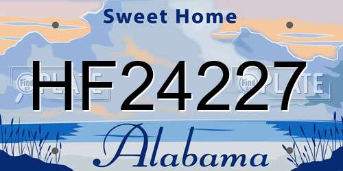 HF24227 Alabama License Plate