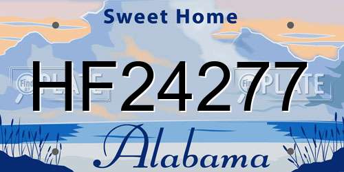 HF24277 Alabama License Plate