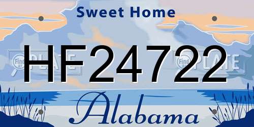 HF24722 Alabama License Plate