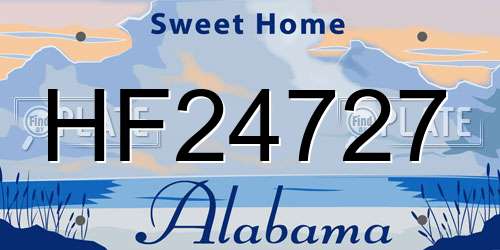 HF24727 Alabama License Plate