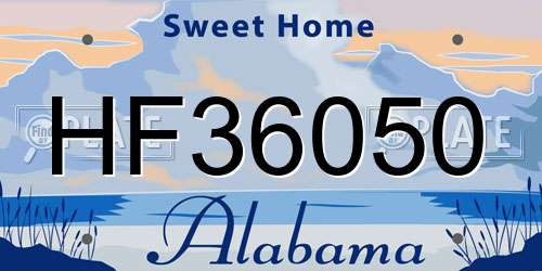 HF36050 Alabama License Plate