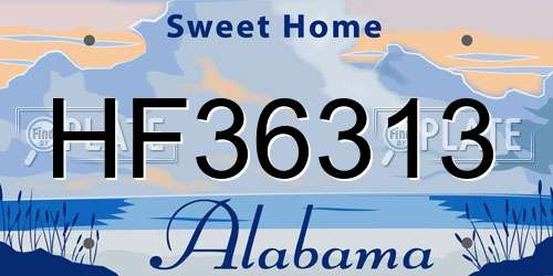 HF36313 Alabama License Plate