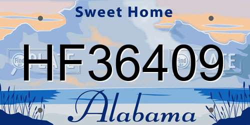 HF36409 Alabama License Plate