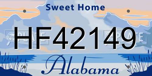 HF42149 Alabama License Plate