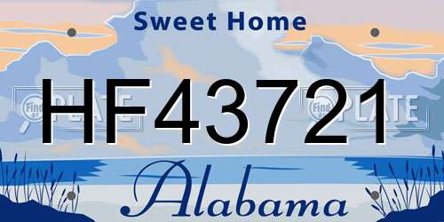 HF43721 Alabama License Plate