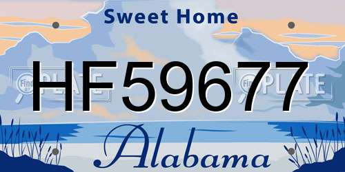 HF59677 Alabama License Plate