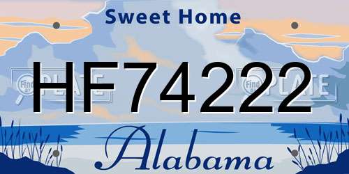 HF74222 Alabama License Plate