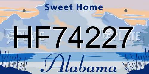 HF74227 Alabama License Plate