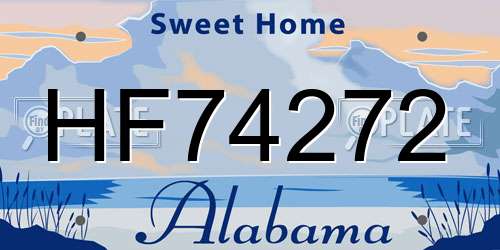 HF74272 Alabama License Plate