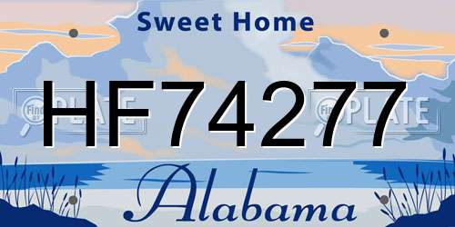HF74277 Alabama License Plate