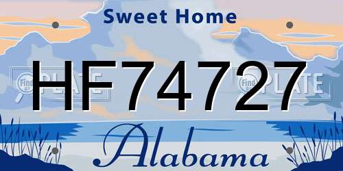 HF74727 Alabama License Plate