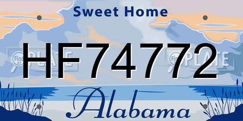 HF74772 Alabama License Plate
