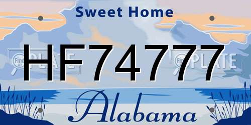 HF74777 Alabama License Plate