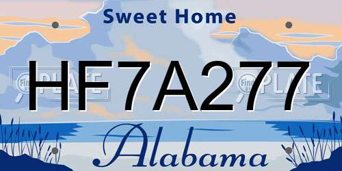 HF7A277 Alabama License Plate