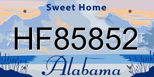 HF85852 Alabama License Plate