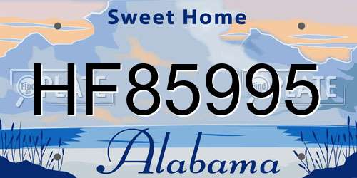 HF85995 Alabama License Plate