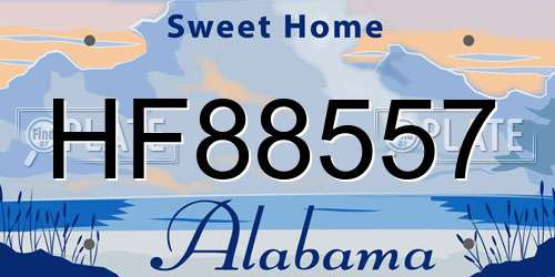 HF88557 Alabama License Plate