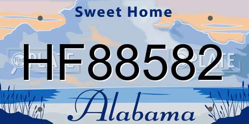 HF88582 Alabama License Plate