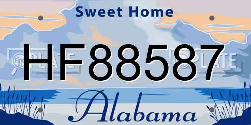 HF88587 Alabama License Plate