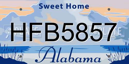 HFB5857 Alabama License Plate