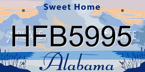 HFB5995 Alabama License Plate
